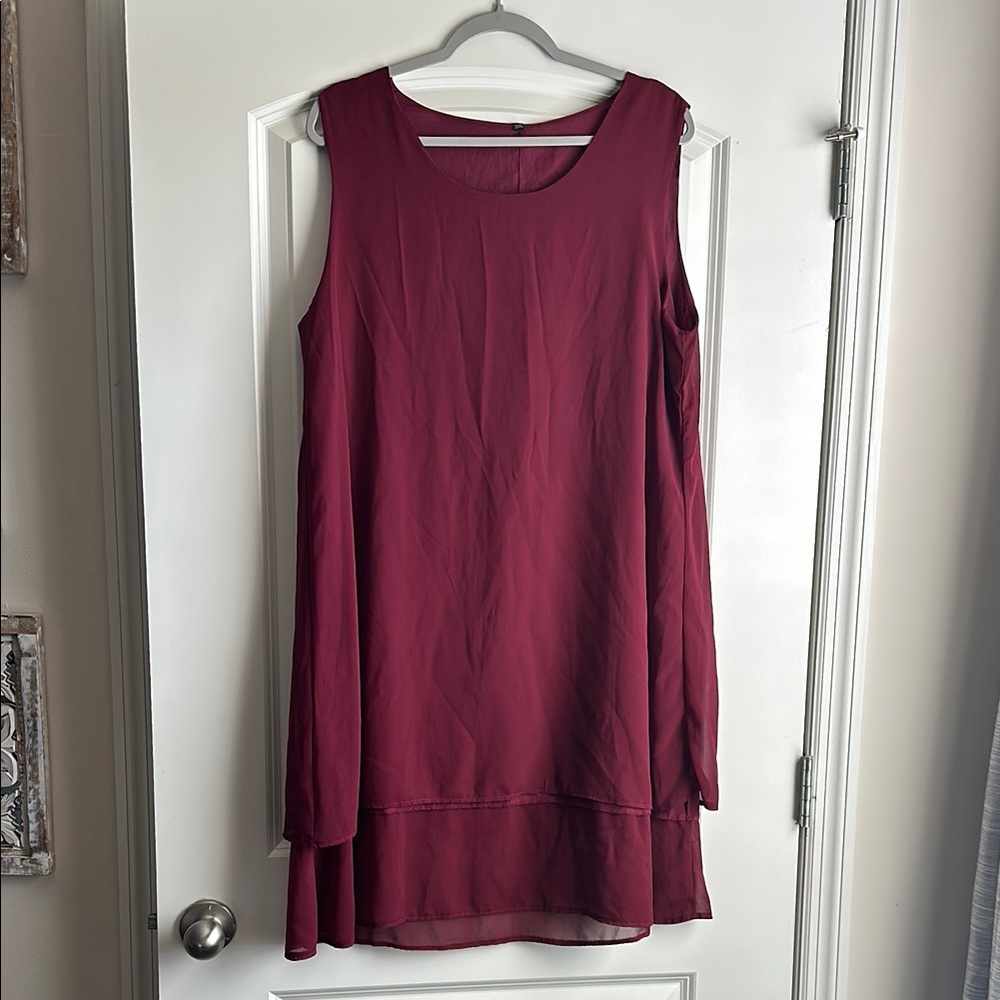 Maroon Sleeveless Dress